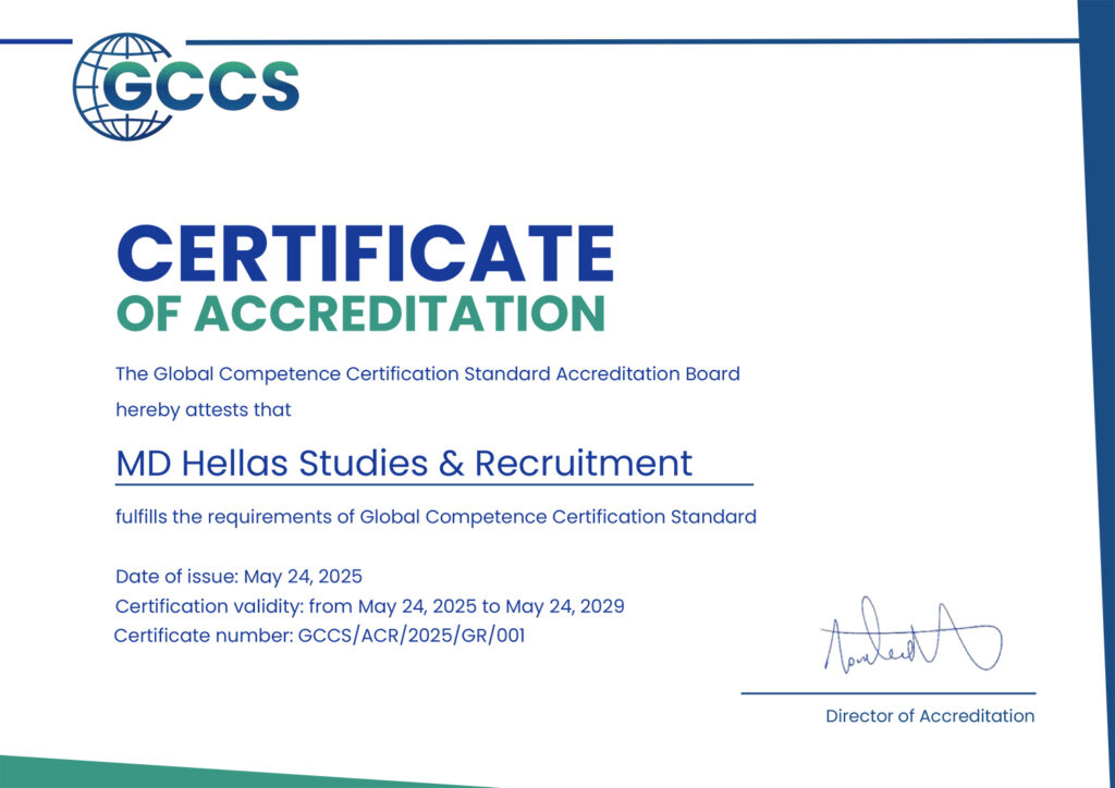 Certificate of accreditation GCCS MD-Hellas
